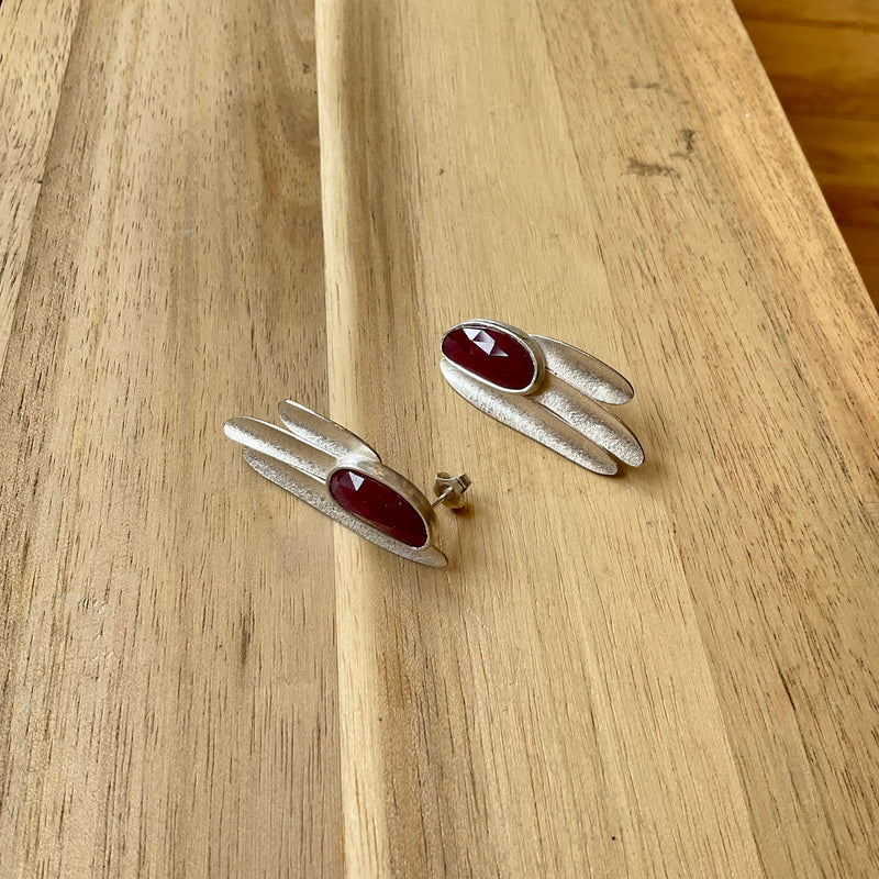 Lustre Rosecut Ruby Earrings