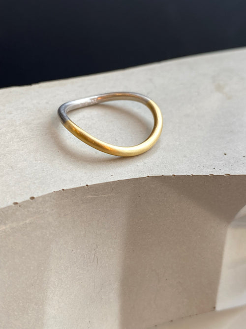 Silver And Gold Wave Ring