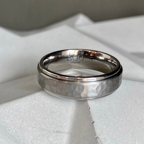 Titanium Hammered Ring