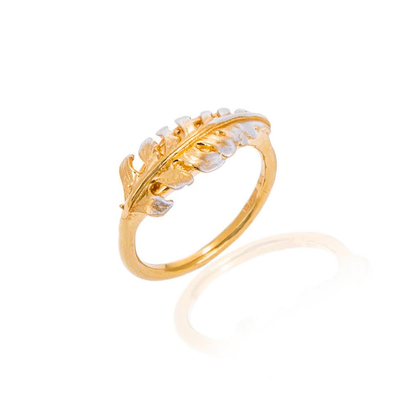 Chunky Fern Ring With Ombré Gold Vermeil