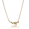 Coral Bar Gold Necklace With Peridot Stone