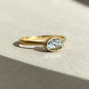 Gold And Aquamarine Oval Ring