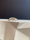 Silver And Gold Wave Ring With Pink Tourmaline