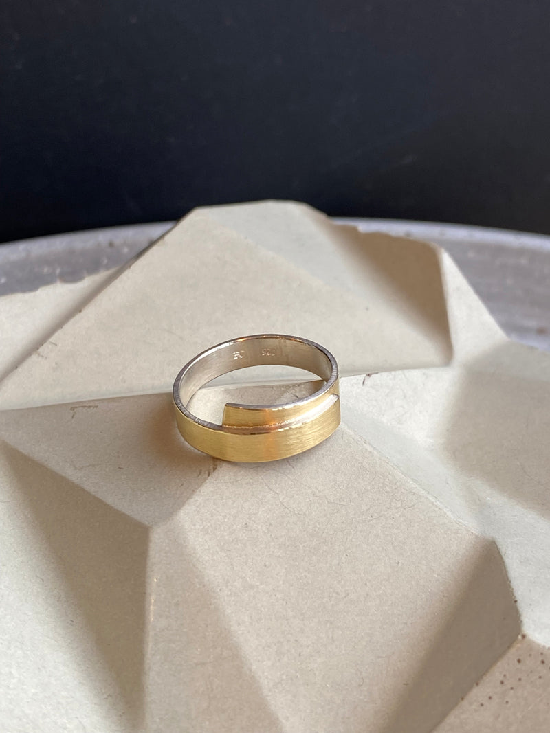 Silver And Gold Crossover Ring