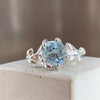 Silver Coral Ring with Aquamarine