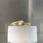 Dotty Textured  Solid Gold Diamond Ring