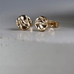 Softy Gold Plated Textured Sterling Silver Stud Earrings
