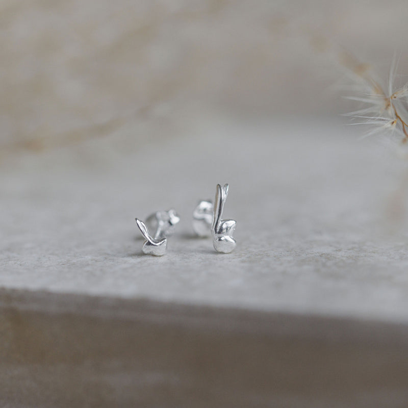 Little Nutbrown Hare and Big Nutbrown Hare Silver Stud Earrings -  Guess How Much I Love You Collection