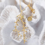 Coral Drop Statement Gold Pendant With Peridot Stone
