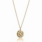 Softy Collection Small Gold Textured Disc Pendant