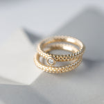 Dotty Textured Thick Solid Gold Band Style Ring