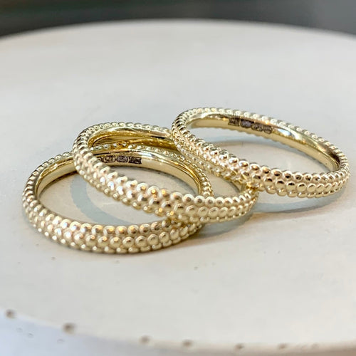 Dotty Textured Gold Ring