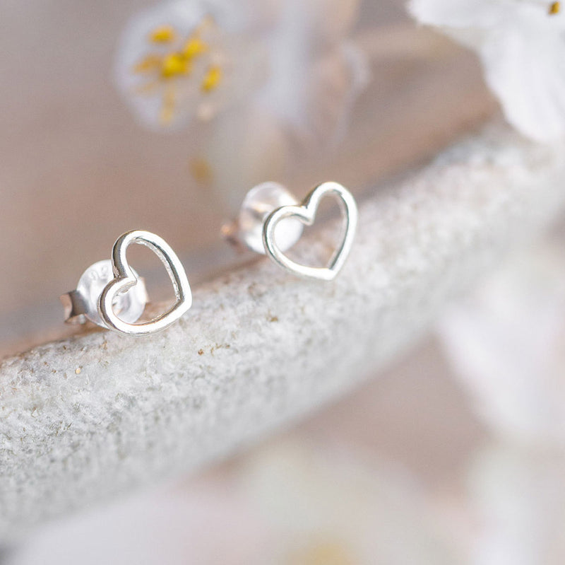 My Heart Belongs To You Open Heart Silver Stud Earrings - Guess How Much I Love You Collection