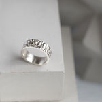 Softy Collection Silver Textured Wide Ring