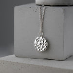 Softy Collection Large Silver Textured Disc Pendant