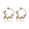 Coral Hoop Silver Earrings