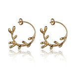 Coral Hoop Gold Earrings
