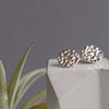 Softy Textured Sterling Silver Large Statement Stud Earrings
