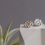 Softy Textured Sterling Silver Large Statement Stud Earrings