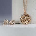 Softy Collection Large Gold Textured Disc Pendant