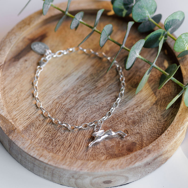 Leaping Hare Silver Chain Bracelet - Guess How Much I Love You Collection