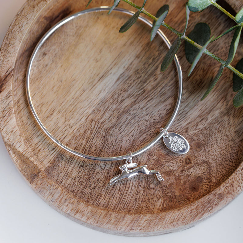 Leaping Hare Silver Bangle - Guess How Much I Love You Collection