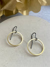 Black + Brass Simple Brass Circle Earrings