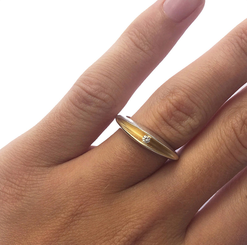 3pt Partially Split Silver Shell Ring