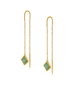 MELROSE PLACE GREEN AVENTURINE THREADER EARRINGS