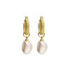 Gold Pearl Hoops