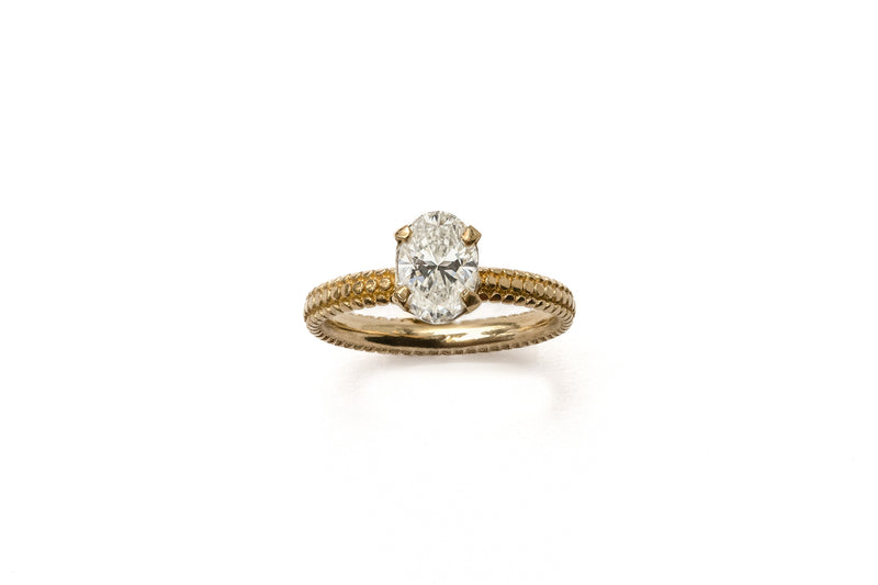 Claw Set Dotty Band with 1ct  Oval LAB diamond