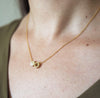 Brass Circle And Solid Brass Disc Necklace