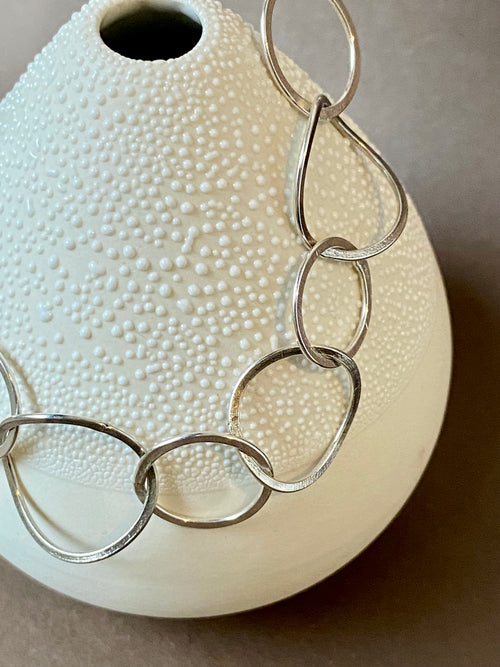 Multi-circle Silver Necklace