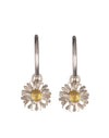 Silver And Gold Daisy Hoop Earrings