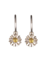 Silver And Gold Daisy Hoop Earrings