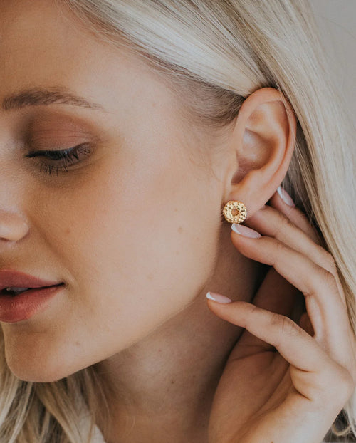 Mini Gold Barnacle Hoop Studs