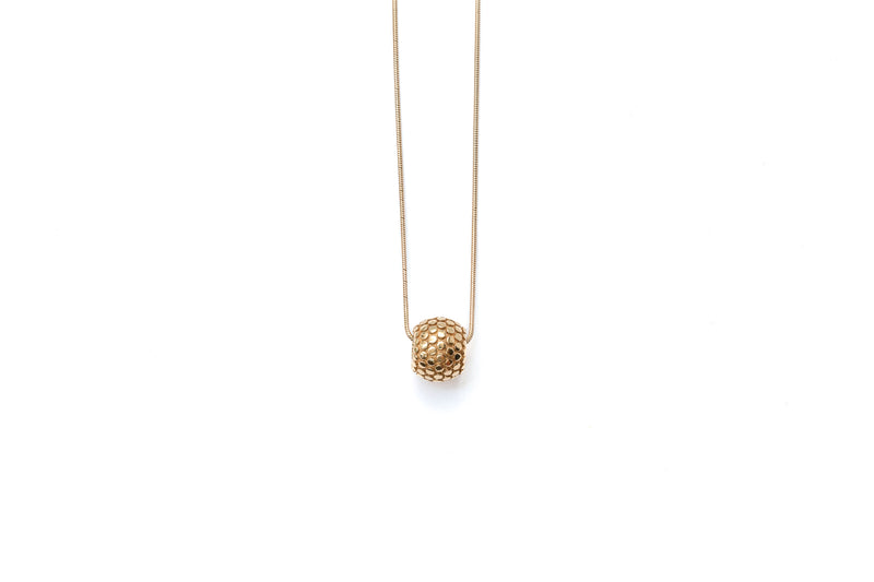Dotty Textured Solid Gold Worry Bead Pendant