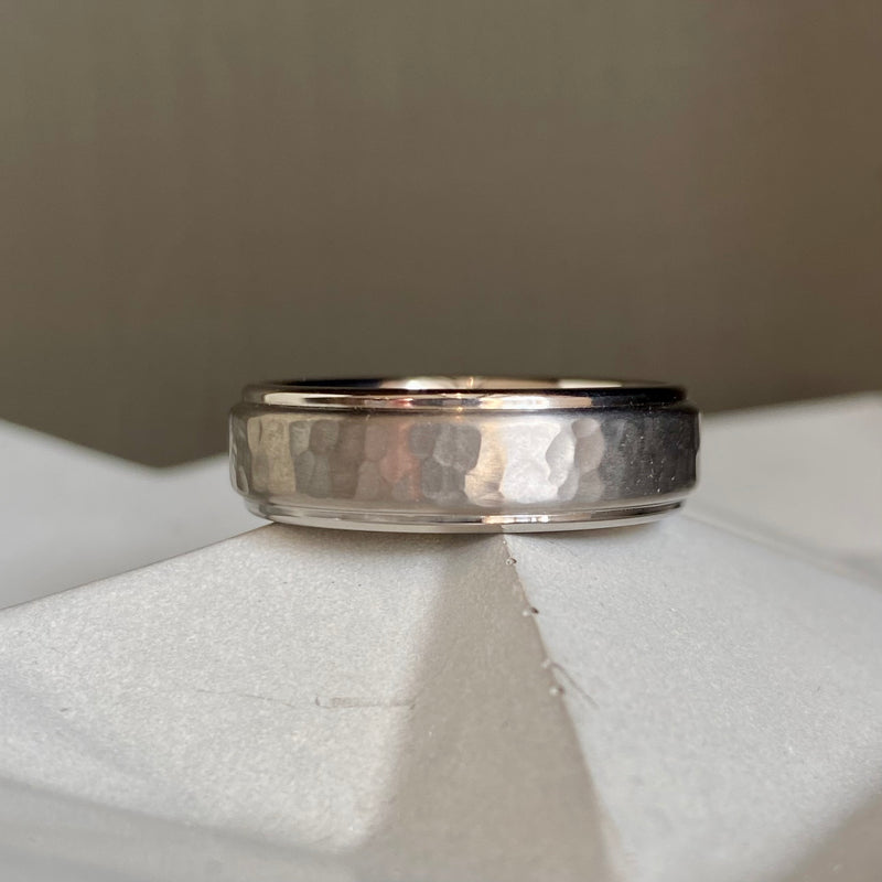 Titanium Hammered Ring