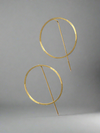 Brushed Gold Open Circle Earrings