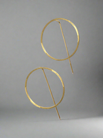 Brushed Gold Open Circle Earrings