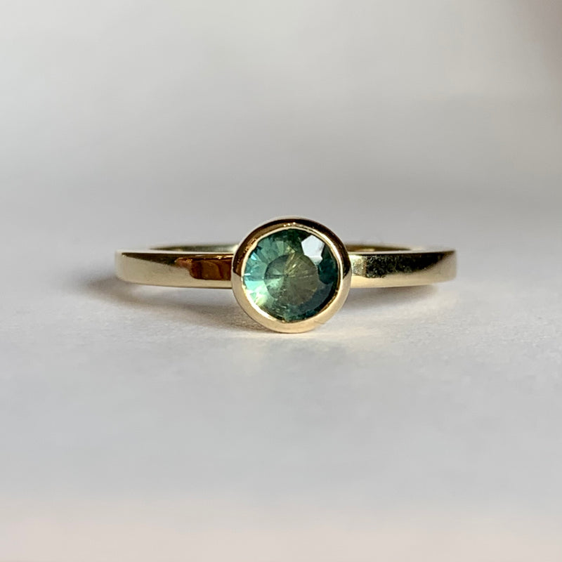 DOTTY Gold And Teal Sapphire Ring