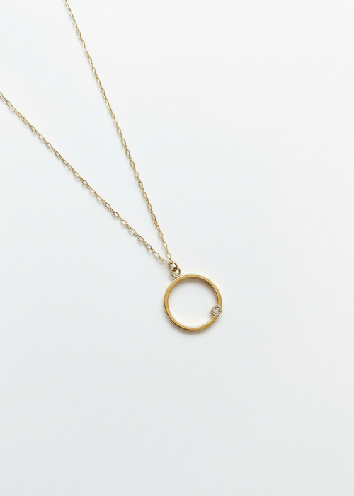 Gold Circle Of Life Diamond Pendant