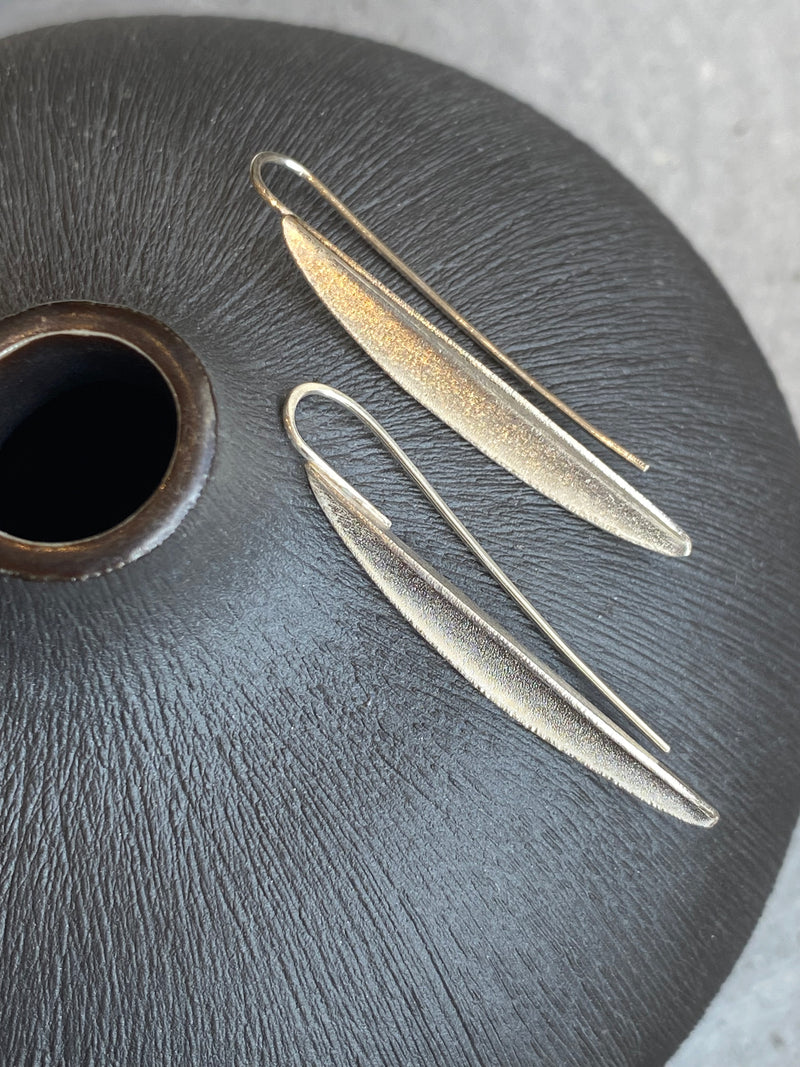 Silver Leaf Hook Earrings