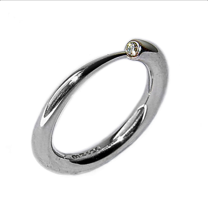 Narrow Silver 3pt Diamond Ring