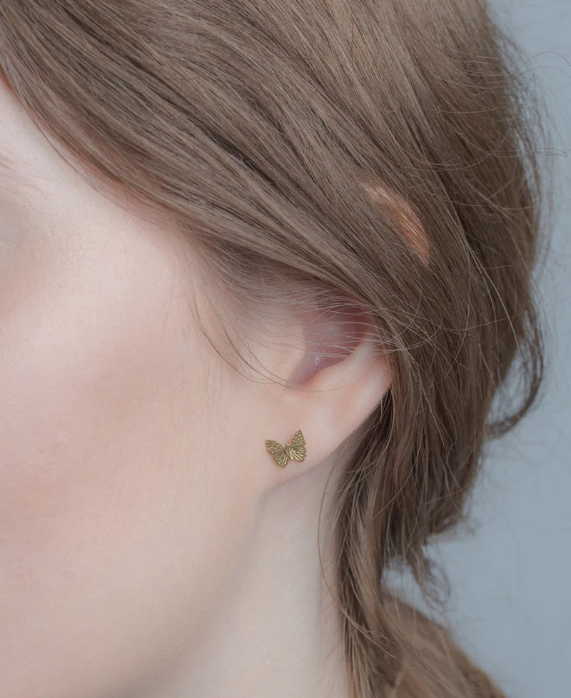 Gold Plated Butterfly Stud Earrings