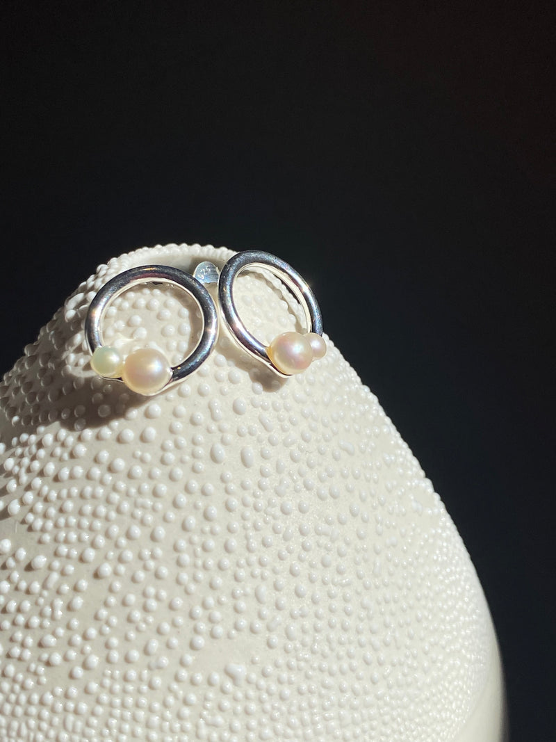 Freshwater Pearl Circle Studs