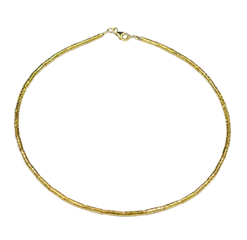 Rolled Gold Tube Necklace