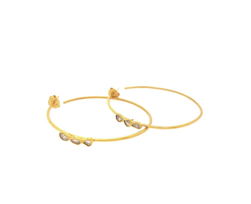 Gold Diamond Hoop Earrings