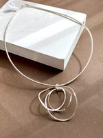 Multi Circle Linked Necklace On Chunky Snake Chain