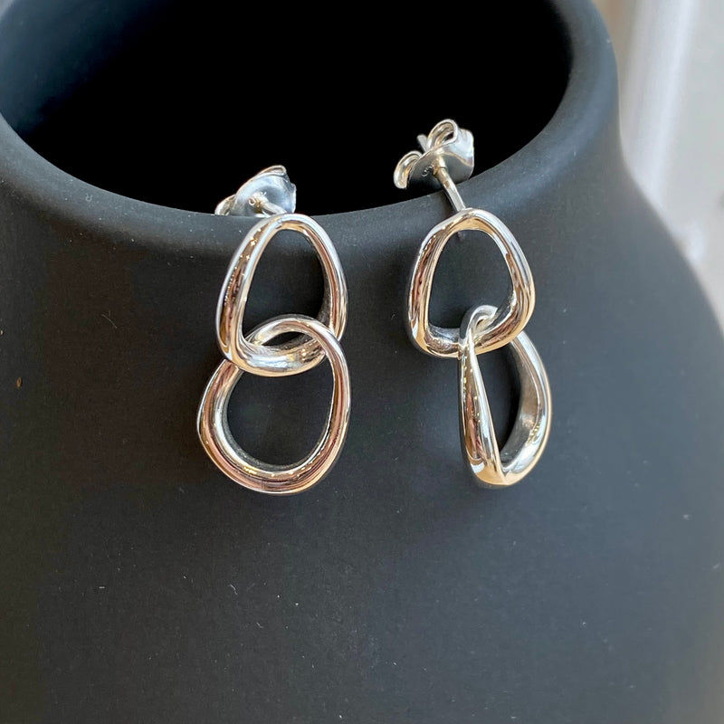Silver Chain Drop Earrings